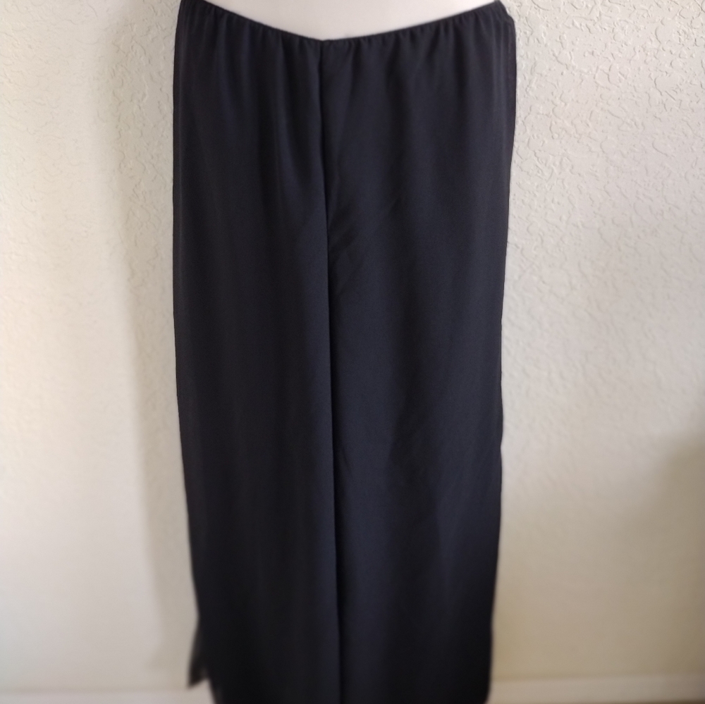 Black  Elegant Overlay Pants XL